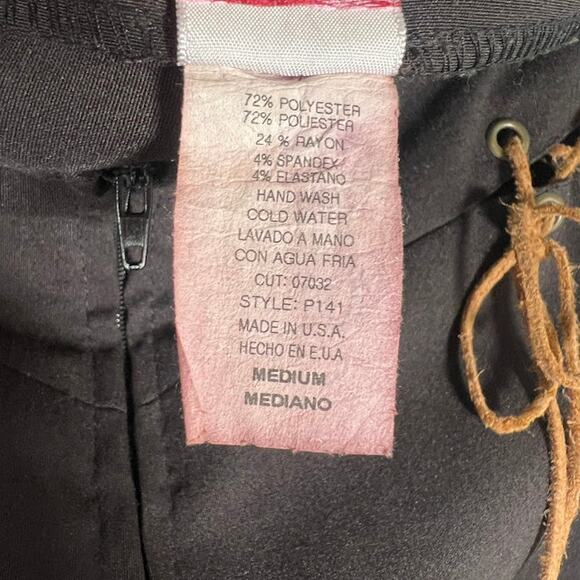 2B Clothing Vintage Lace Up Boot Cut Trouser Pants M Black High Rise Gothic - Picture 7 of 8